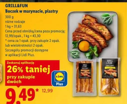 Boczek w marynacie plastry GRILL&FUN