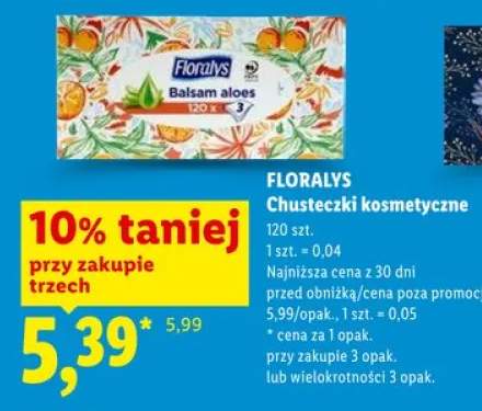 Chusteczki kosmetyczne FLORALYS Balsam aloes