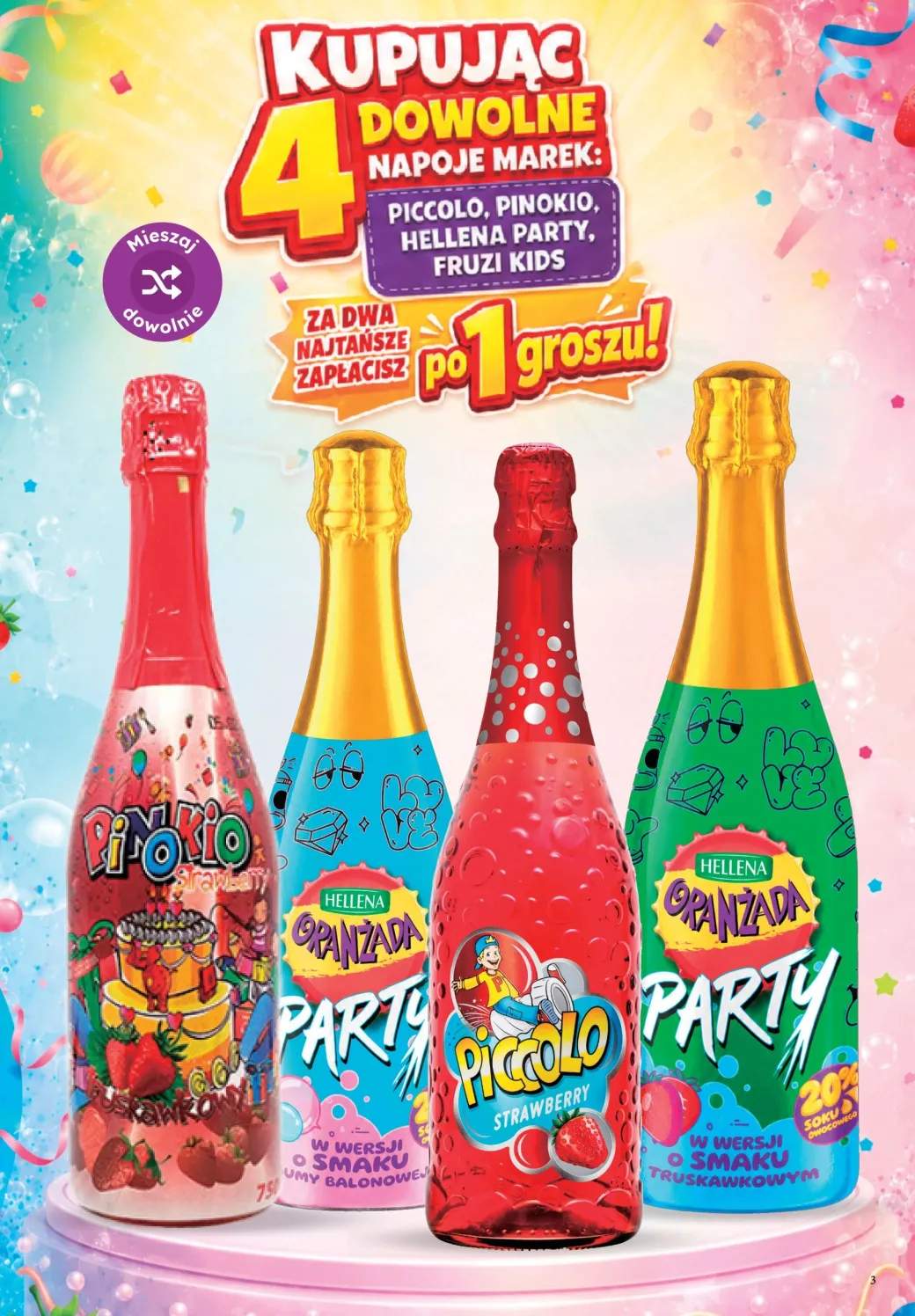 Napój Hellena Oranżada Party w wersji o smaku gumy balonowej