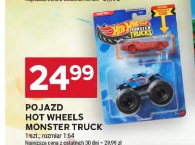 Pojazd Hot Wheels Monster Truck rozmiar 1:64