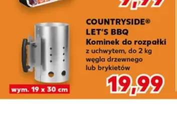 Kominek do rozpałki COUNTRYSIDE LET'S BBQ z uchwytem do 2kg węgla drzewnego lub brykietów wym. 19x30cm