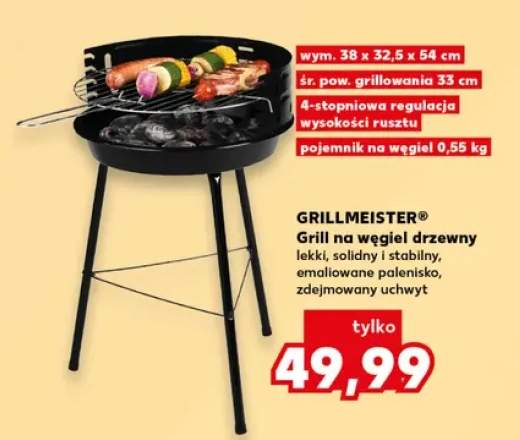 Grill na węgiel drzewny GRILLMEISTER wym. 38x32,5x54cm