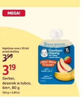 Deserek w tubce Jabłko Banan Truskawka Gerber 6m+
