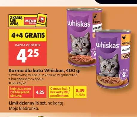 Karma dla kota Whiskas z wołowiną w sosie