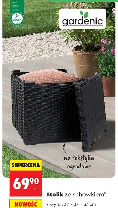 Stolik ze schowkiem Gardenic wym.: 37x37x37cm