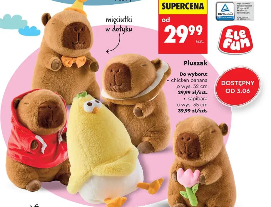 Pluszak ELEFUN chicken banana o wys. 32cm