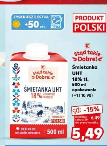 Śmietanka UHT 18% tł. Stąd takie Dobre!