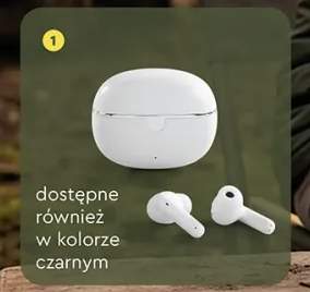 Słuchawki douszne bezprzewodowe z etui FOREVER w zestawie przewód ładujący