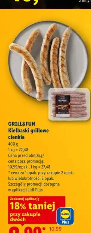 Kiełbaski grillowe cienkie Grill&Fun
