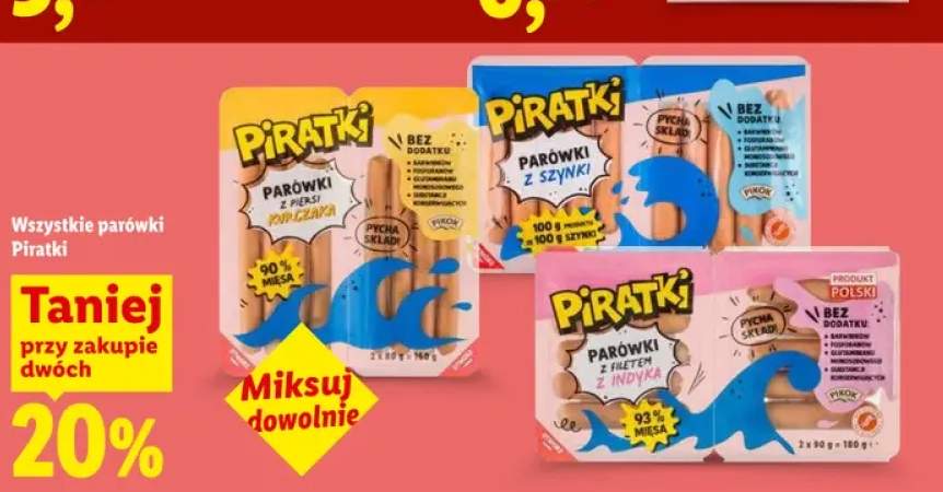 Parówki z filetem z indyka Piratki