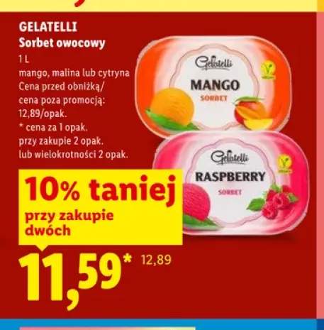 Sorbet owocowy mango GELATELLI 1l