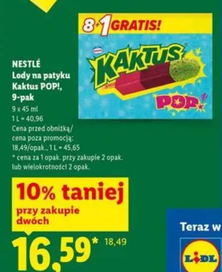 Lody na patyku Nestlé Kaktus POP! 9-pak