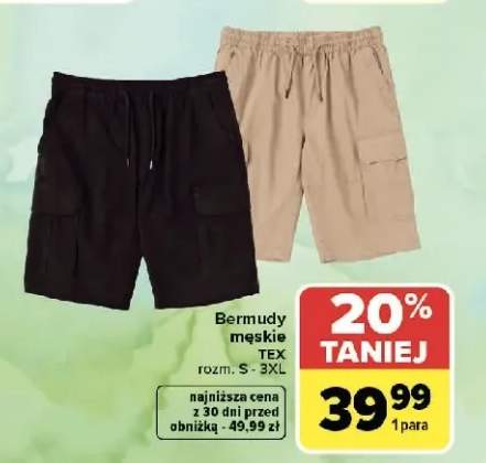 Bermudy męskie TEX rozm. S-3XL