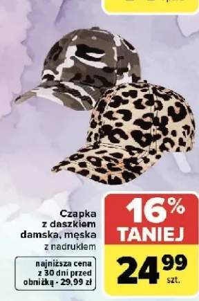 Czapka z daszkiem damska, męska z nadrukiem