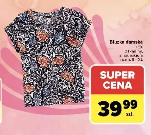 Bluzka damska TEX z tkaniny, z nadrukiem rozm. S - XL