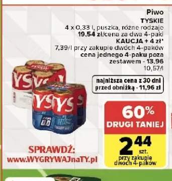 Piwo Tyskie 4-pak 330ml