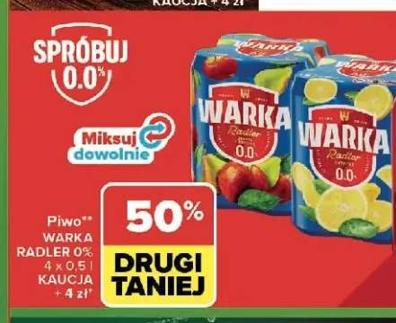 Piwo bezalkoholowe Warka Radler 0.0% Jabłko z miętą 4-pak 500ml