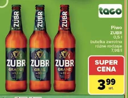 Piwo Żubr butelka zwrotna