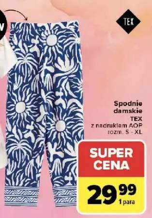 Spodnie damskie TEX z nadrukiem AOP rozm. S-XL