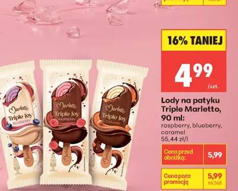 Lody na patyku Triple Marletto raspberry