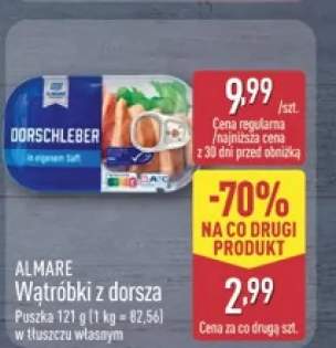 Wątróbki z dorsza w tłuszczu własnym ALMARE