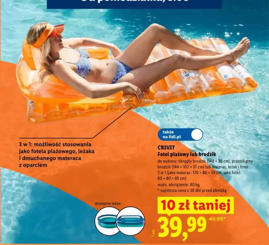Materac, leżak i fotel 3 w 1 CRIVIT