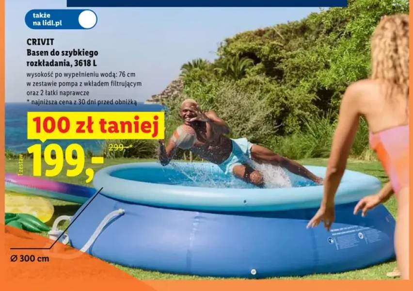 Basen do szybkiego rozkładania CRIVIT 3618l