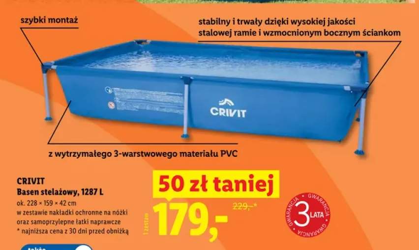 Basen stelażowy CRIVIT 1287l