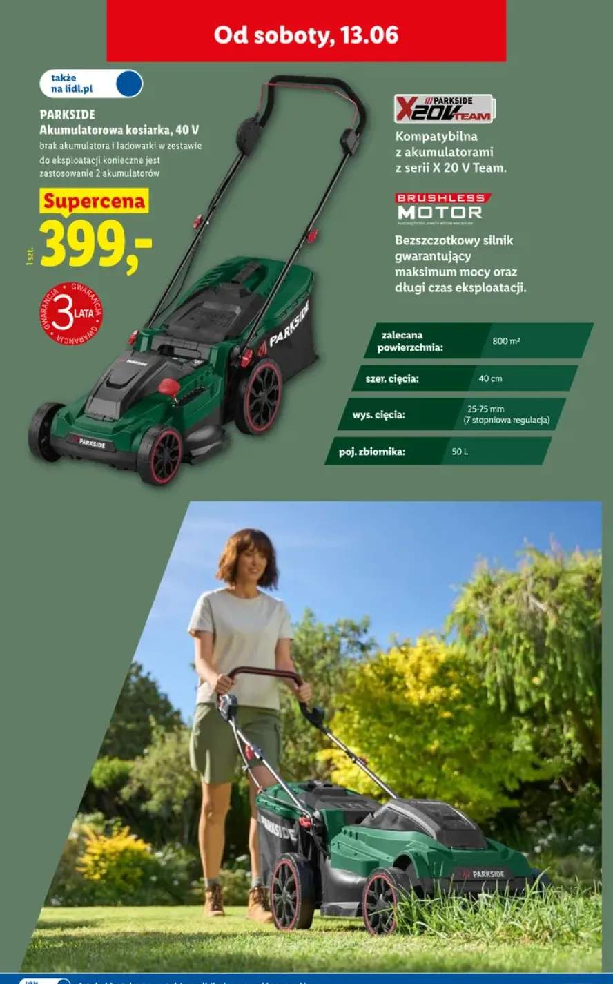 Akumulatorowa kosiarka 40V