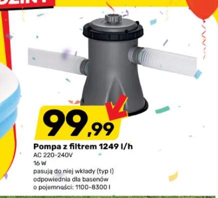 Pompa z filtrem 1249l/h AC 220-240V 16W