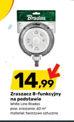 Zraszacz 8-funkcyjny na podstawie White Line Bradas pow. zraszania: 60 m² materiał: tworzywo sztuczne