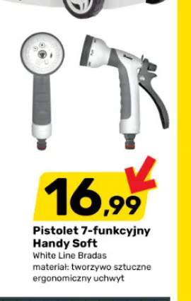 Pistolet 7-funkcyjny Handy Soft White Line Bradas materiał: tworzywo sztuczne ergonomiczny uchwyt
