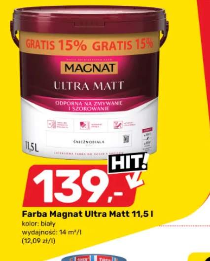 Farba Magnat Ultra Matt 11,5l kolor: biały