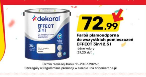 Farba plamoodporna do wszystkich pomieszczeń Dekoral EFFECT 3in1 2,5l