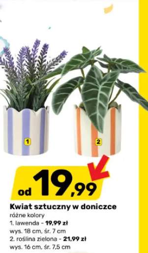 Kwiat sztuczny w doniczce lawenda wys. 18cm śr. 7cm