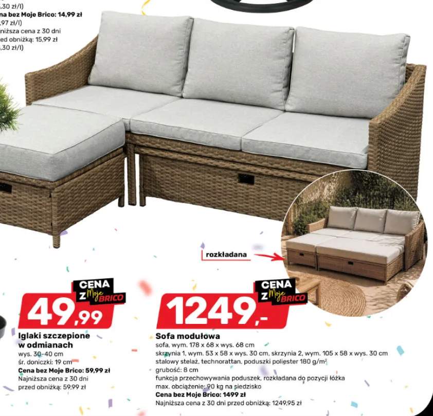 Sofa modułowa technorattan