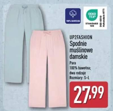 Spodnie muślinowe damskie UP2FASHION