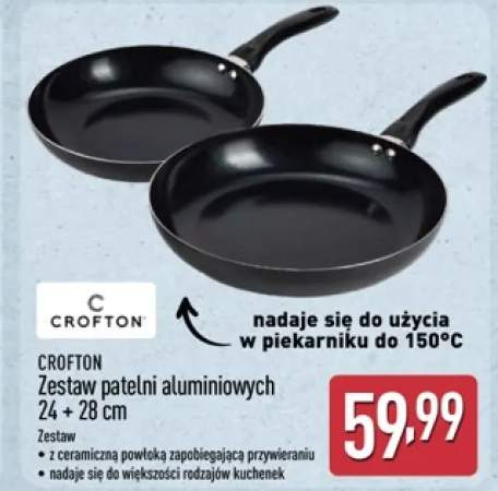 Zestaw patelni aluminiowych CROFTON 24+28cm