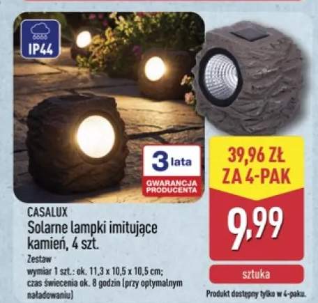 Solarne lampki imitujące kamień CASALUX 4-pak