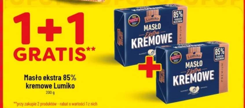 Masło ekstra 85% kremowe Lumiko
