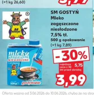 Mleko zagęszczone niesłodzone 7,5% tł. SM Gostyń