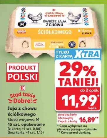 Jaja z chowu ściółkowego klasa wagowa M Stąd takie Dobre! 15-pak