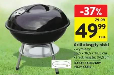 Grill okrągły niski Floral Garden 36,5x36,5x38,5cm śred. rusztu: 34,5cm