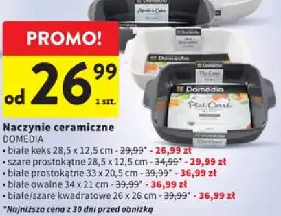 Naczynie ceramiczne DOMEDIA białe keks 28,5x12,5cm