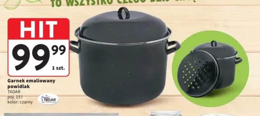 Garnek emaliowany powidlak TADAR 15l czarny