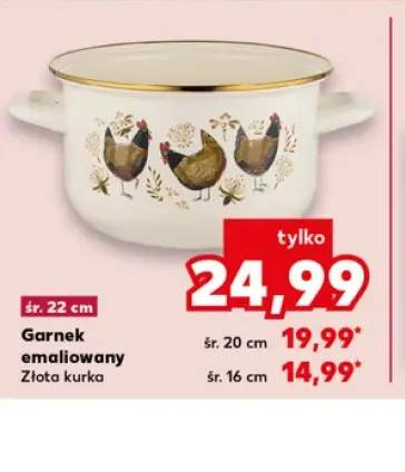 Garnek emaliowany Złota kurka śr. 22cm