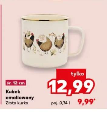 Kubek emaliowany Złota kurka śr. 12cm