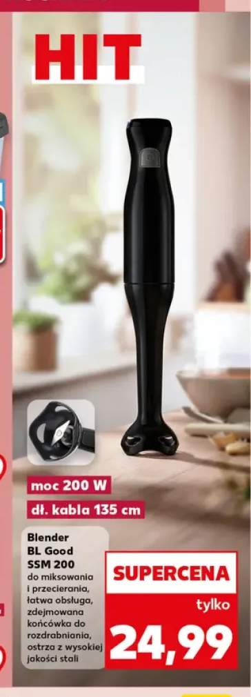 Blender BL Good SSM 200 do miksowania i przecierania moc 200W dł. kabla 135cm