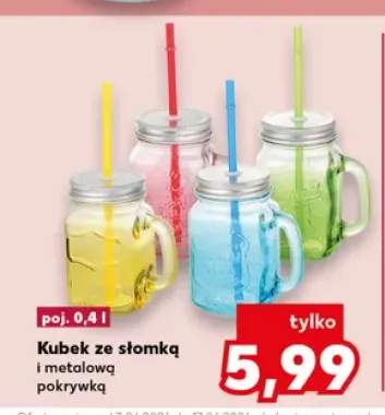 Kubek ze słomką i metalową pokrywką poj. 0,4l