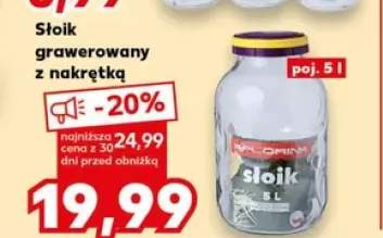 Słoik grawerowany z nakrętką Florina poj. 5l
